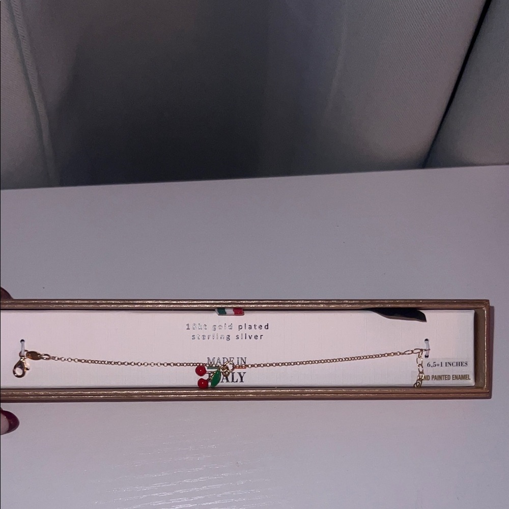 Marin Italy Gold Plated Bracelet with Cherry Accents